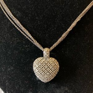 Diamond heart necklace 925 silver